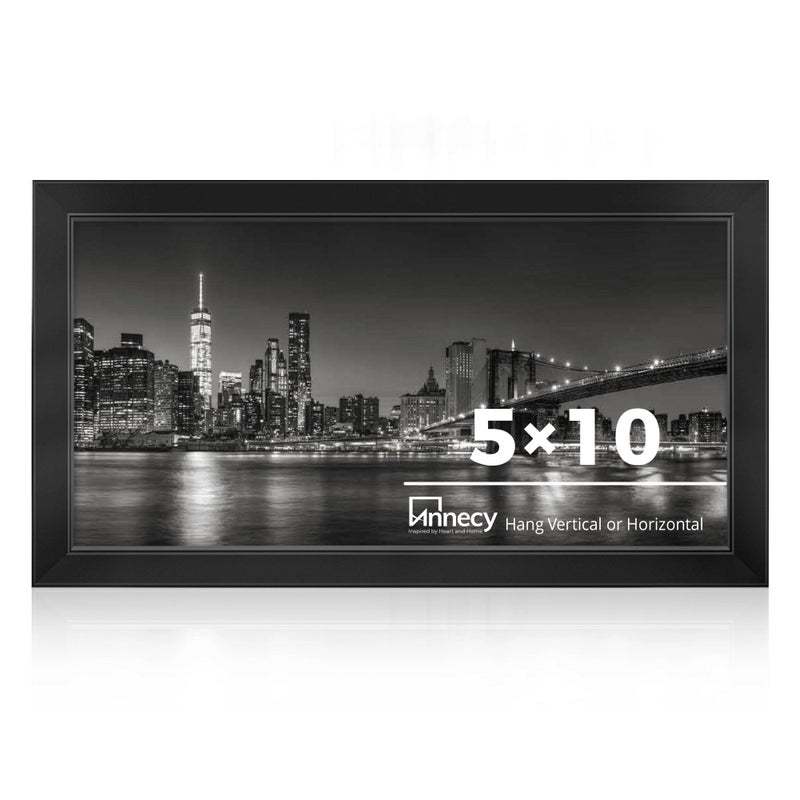 Annecy 5x10 Picture Frame Black(1 Pack), Panoramic Picture Frame for Wall Decoration, Classic Black Minimalist Style Suitable for Decorating Houses, Offices, Hotels - Image 1